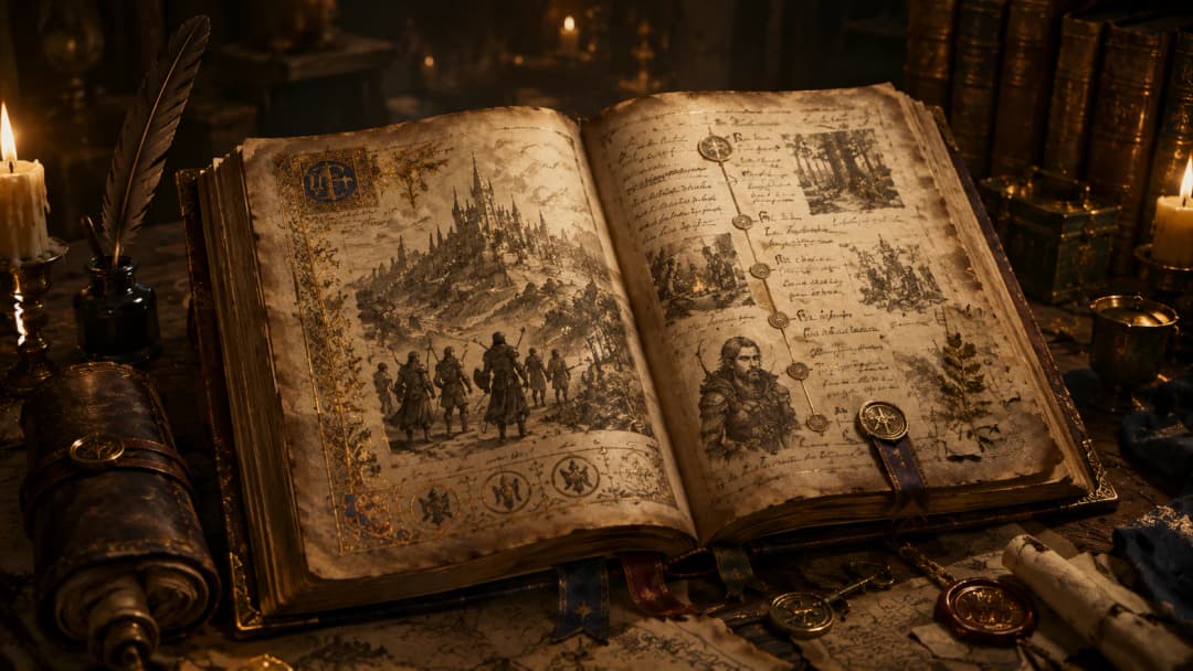 FableRealms Chronicle campaign recap and living timeline view.
