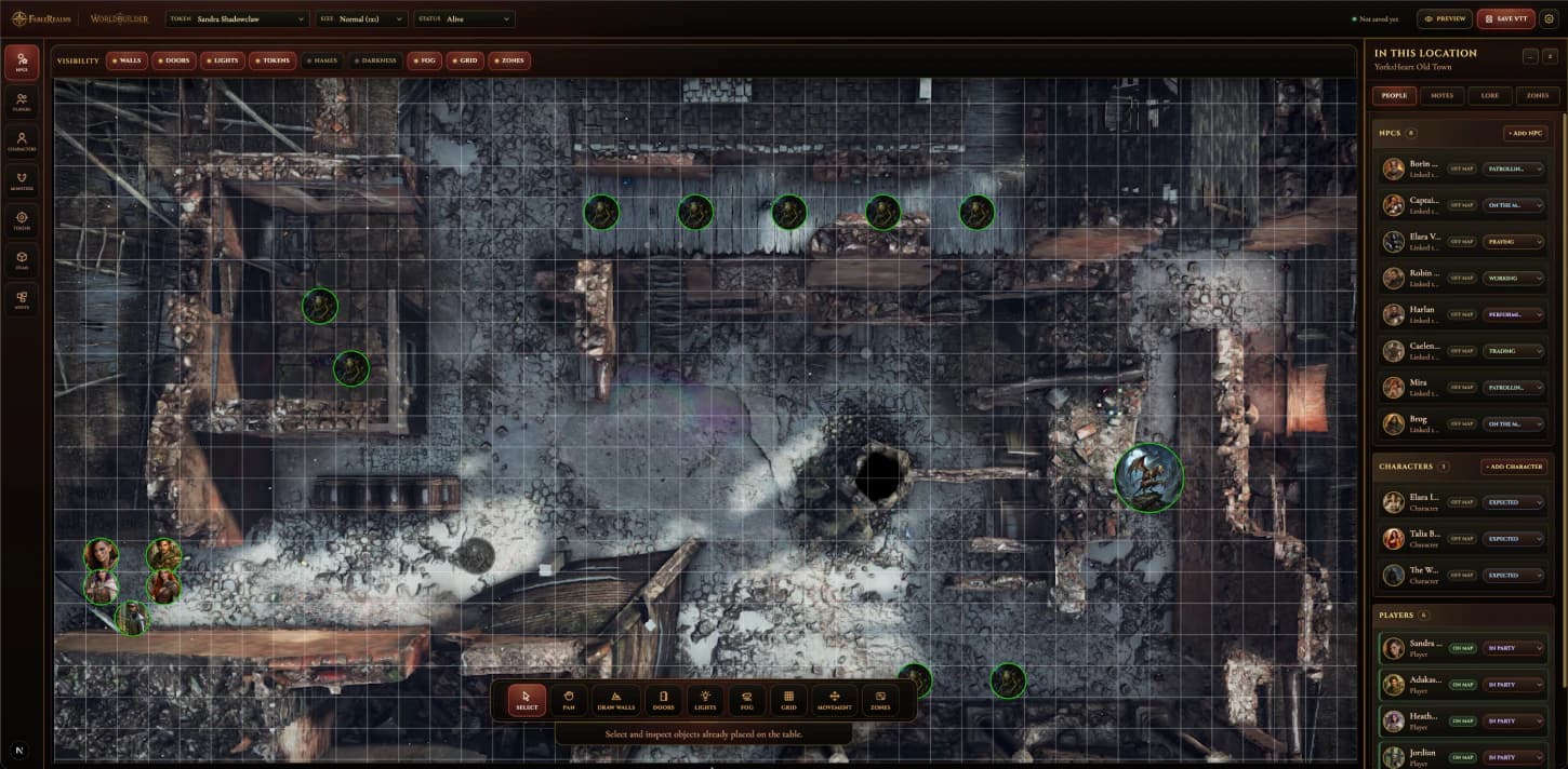 WorldBuilder map and scene preparation interface.